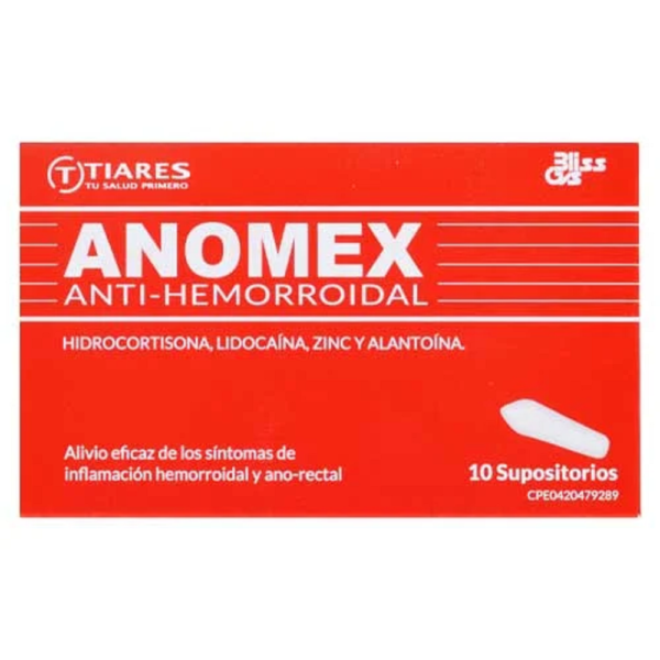 Anomex X 10 Supositorios