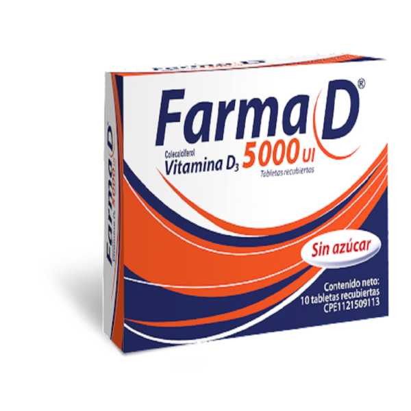 Farma D Vitamina D3 5000UI X 10 Tabletas Recubiertas