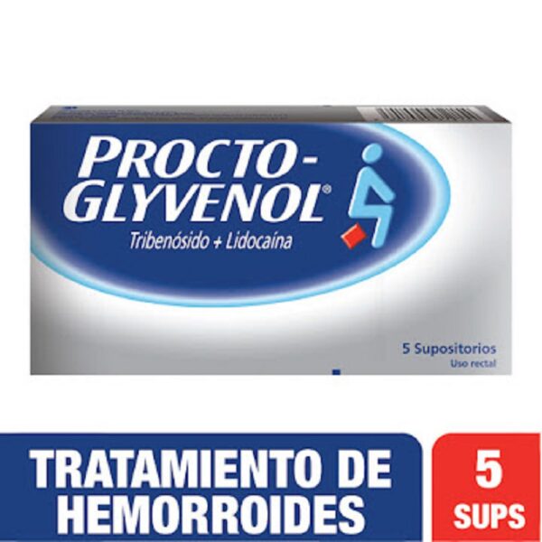 Procto Glyvenol 400mg/40mg  x 5 Supositorios